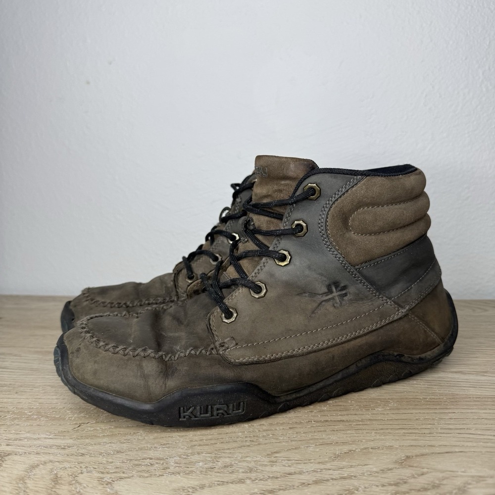 Kuru Quest Brown Leather Plantar Fasciitis Chukka Boots Mens Size 10.5 M EU 42